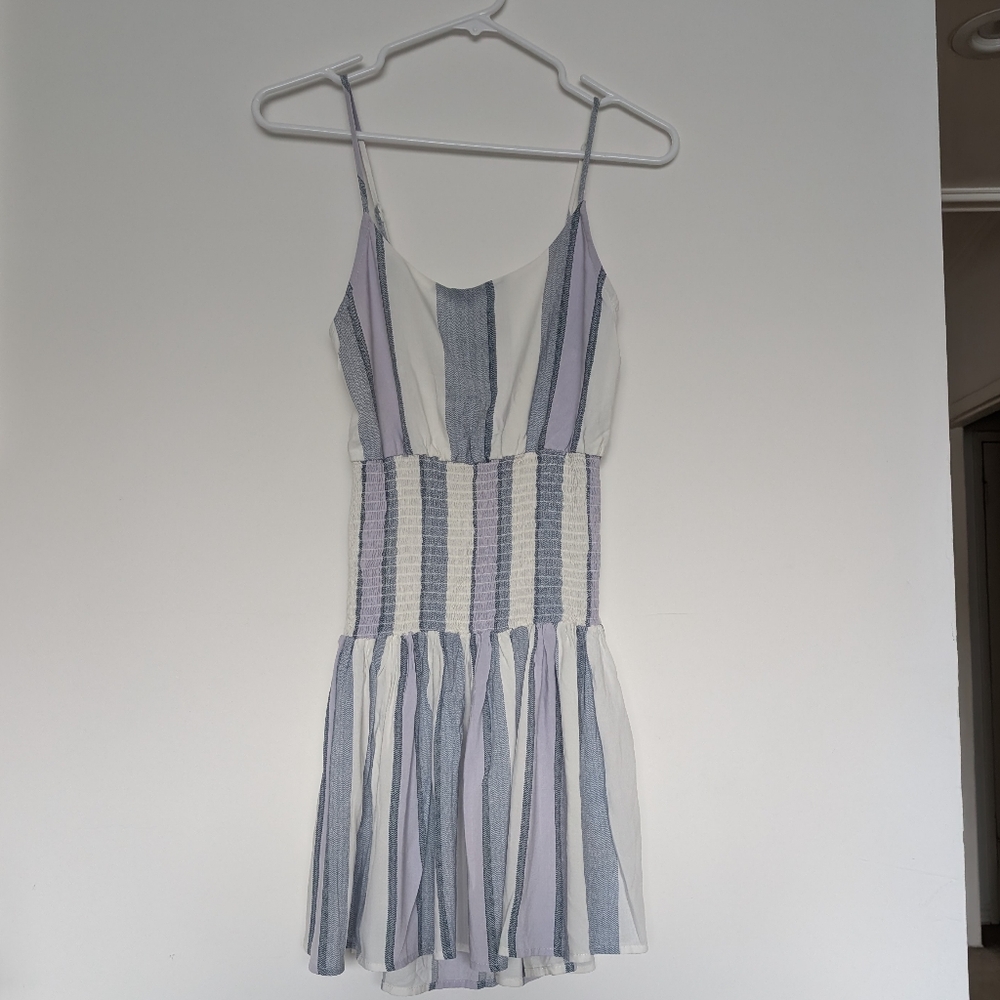 Romantic Striped Mini Spaghetti Dress